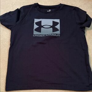 Under Armour Kids Navy T-Shirt with Gray Logo
